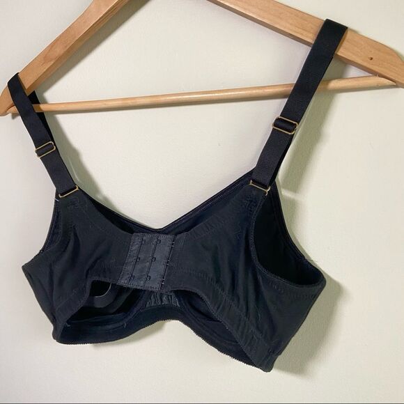 NWT Grenier Lingerie Unlined No Wire High Support Bra Black Size 34F - Picture 7 of 9